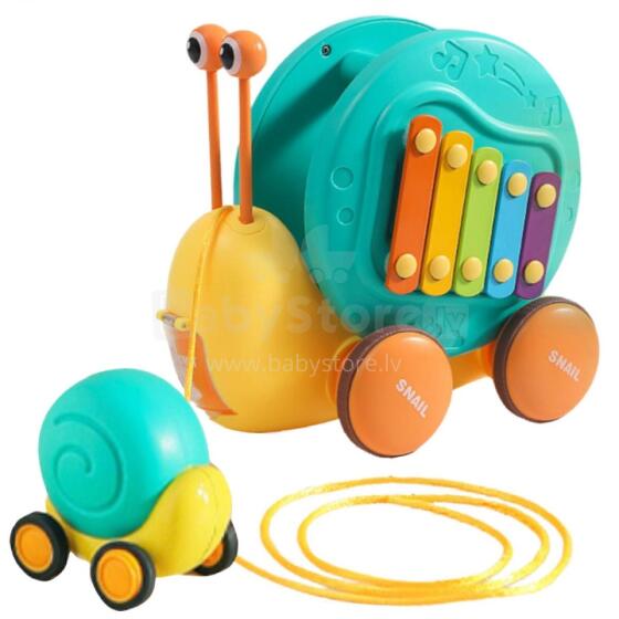 WOOPIE 4in1 Pull Snail Cymbals Gears Сенсорная пусковая установка + Маленькая машинка