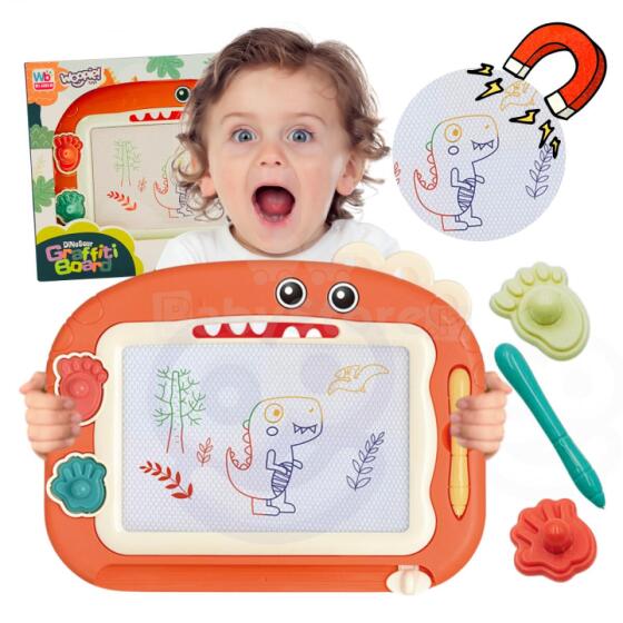 WOOPIE Magnetic Color Board + 2 Dinosaur Stamps