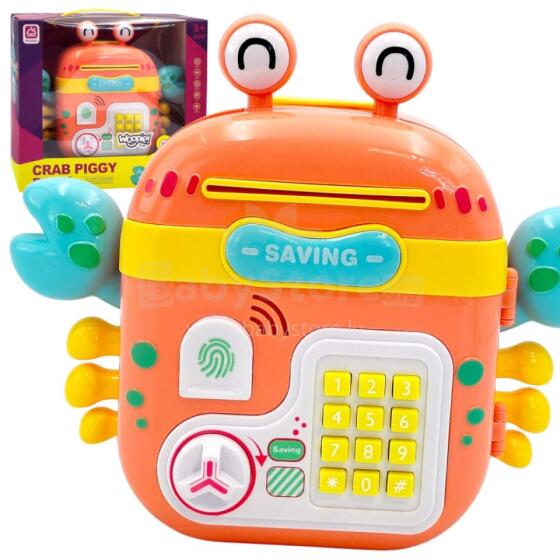 WOOPIE Electronic Piggy Bank Safe ATM with Pin Access Code Crab Backpack Orange
