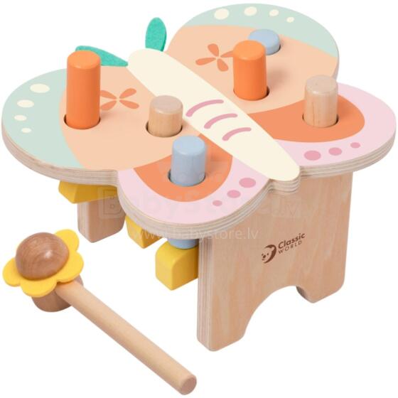 CLASSIC WORLD Montessori pasteļtoņu tauriņu āmurs