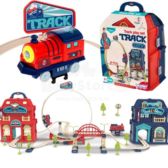 WOOPIE Electric Train 2in1 Foldable into a Suitcase 87 pcs. - Length 3.5 m