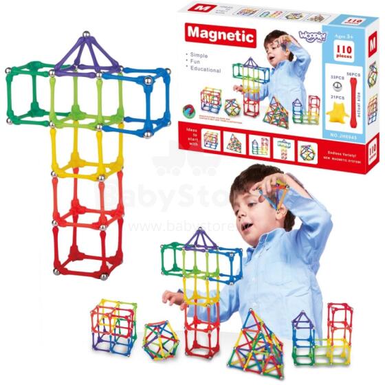 WOOPIE Magnetic Construction Blocks Puzzle 110 pcs._4PCS