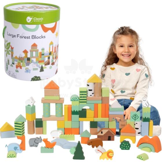 CLASSIC WORLD Wooden Blocks Set Forest World 100 pcs.