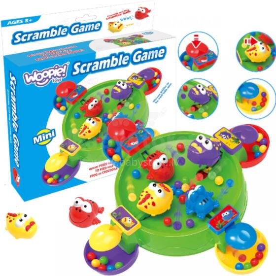 WOOPIE arkādes galda spēle HUNGRY HAPPY FROG AND CROCODILES 3+