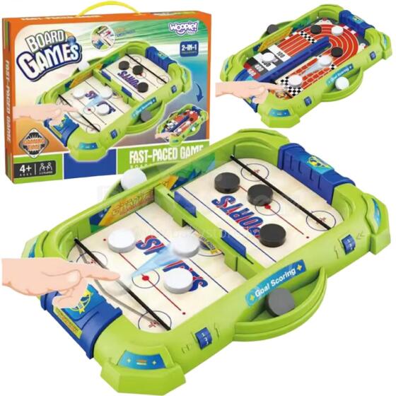 WOOPIE 2in1 mini hokeja sacīkšu arkādes spēle