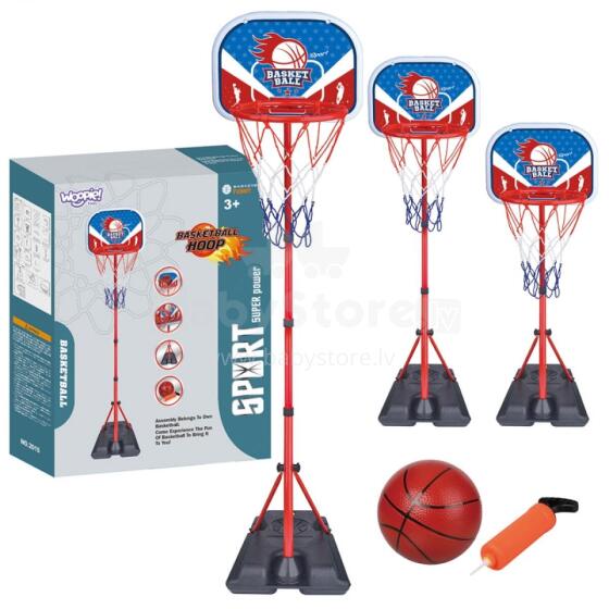 Woopie Art.248643 brīvi stāvoša basketbola komplekts ar regulējamu augstumu 90-170 cm + bumba