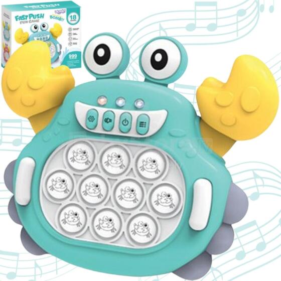 WOOPIE spēle POP IT elektroniskā pretstresa arkāde Zaļais krabis