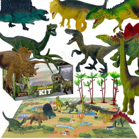 WOOPIE Set of Dinosaurs Figures 16 pcs + Mat + Box