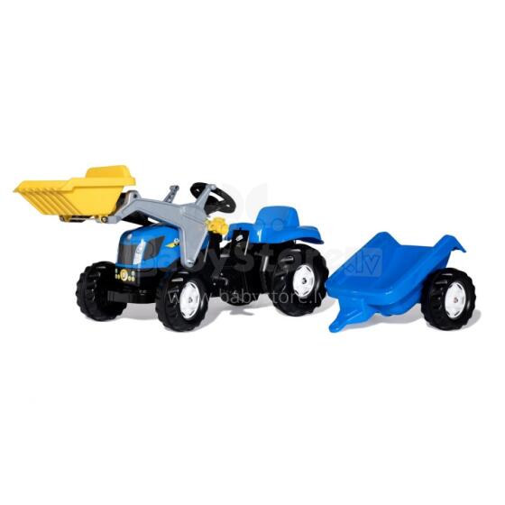 Rolly Toys rollyKid-X New Holland rollyKid traktors ar kausu un piekabi, zils