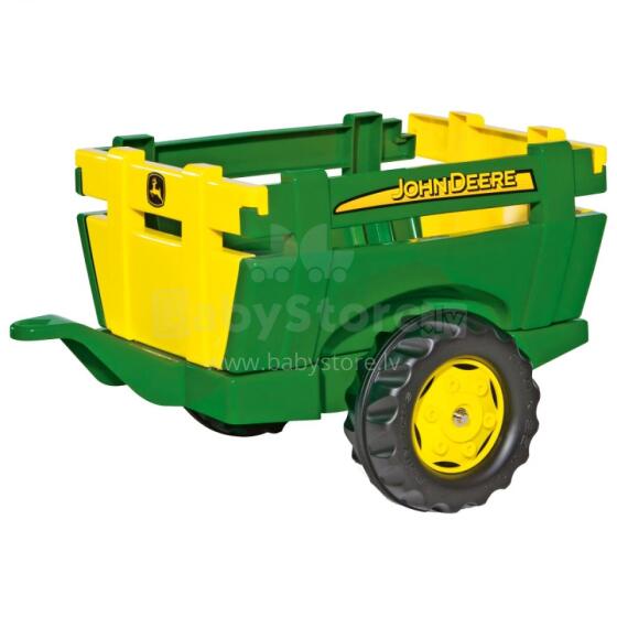 Rolly Toys rollyTrailer lauksaimniecības piekabe JOHN DEERE Atveramas sānu malas
