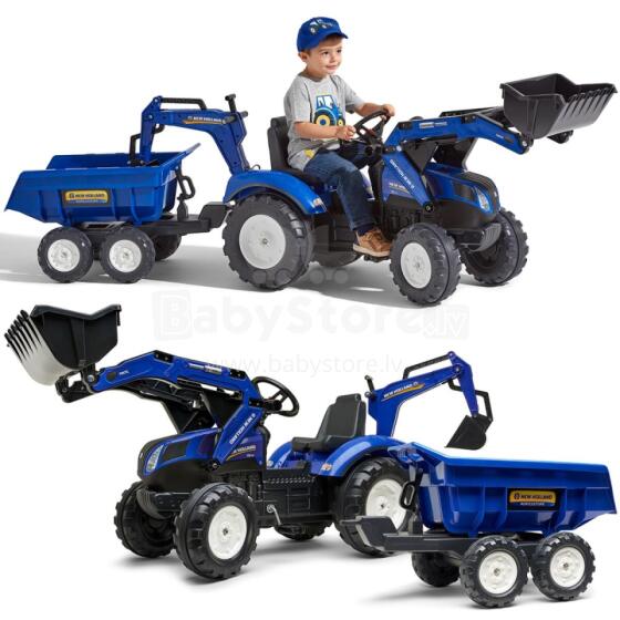 FALK New Holland Pedal Tractor Blue with Trailer from 3 Years