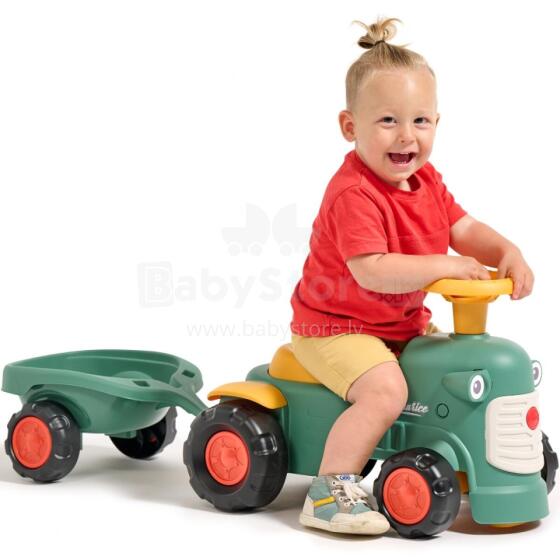 FALK Baby Maurice Green Vintage traktors ar piekabi no 1 gada vecuma