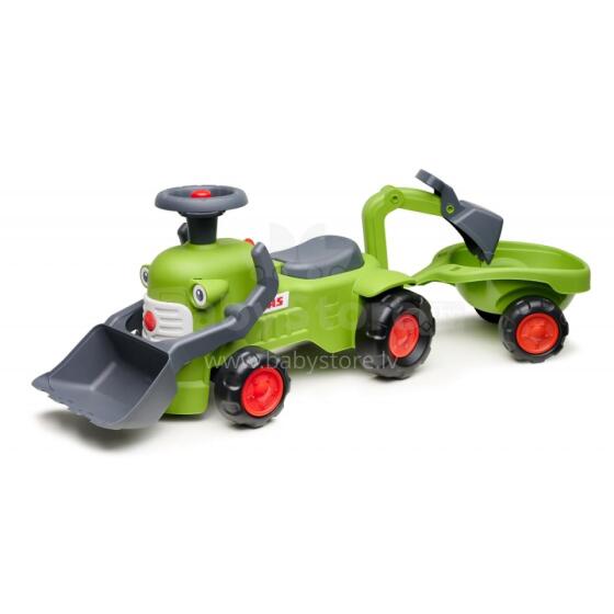 FALK Claas braucamais traktors ar piekabi, iekrāvēju un kausu