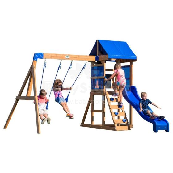 BACKYARD DISCOVERY Wooden Playground Aurora Playhouse Slide