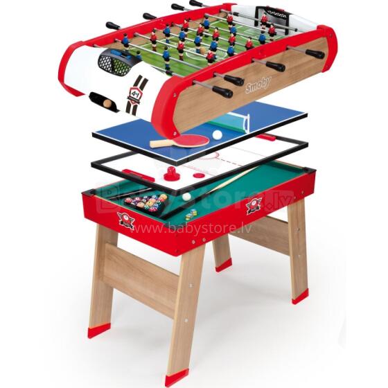 SMOBY Настольный футбол для детей Powerplay Table 4in1 Бильярд Теннис Хоккей