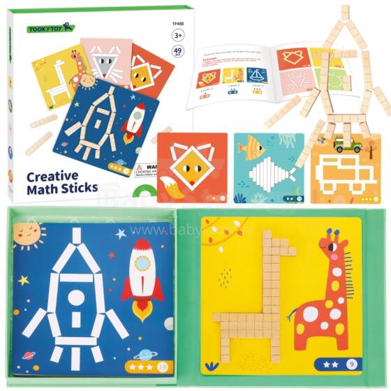 TOOKY TOY Puzles Loģikas Spēle Prāta Spēles Magnētiskie Klucīši Bērniem 49 gab.