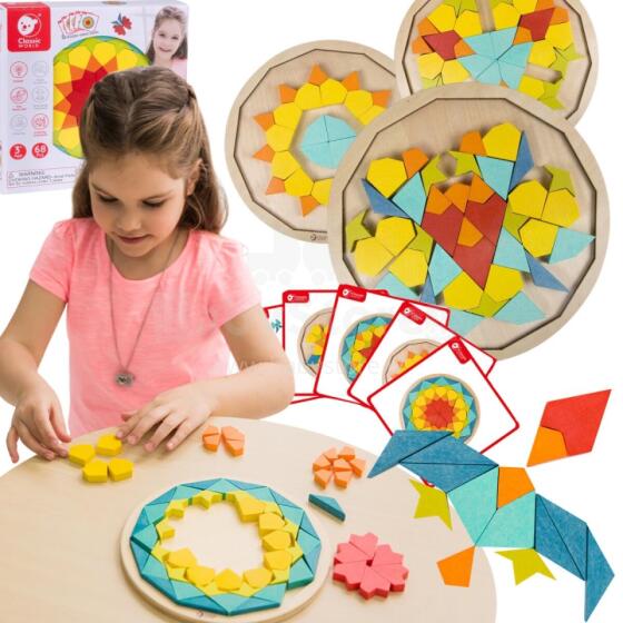 CLASSIC WORLD MONTESSORI Puzzle Мозаика Танграм Узоры Формы и Цвета