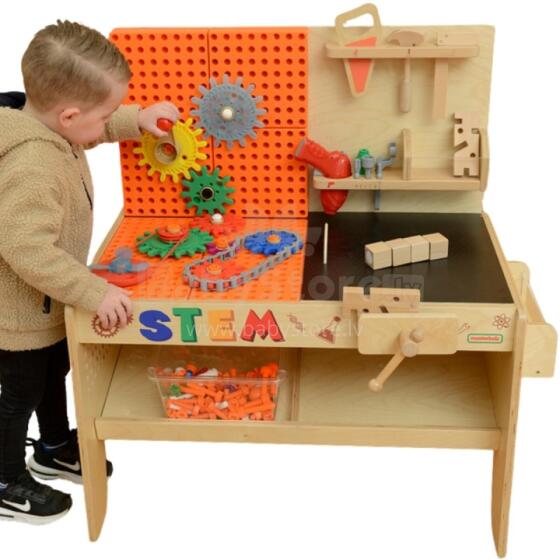 MASTERKIDZ koka darbnīca XXL Montessori STEM ar instrumentiem