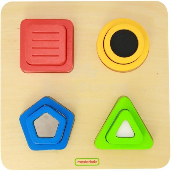 MASTERKIDZ Wooden Shape Sorter Montessori Materials Surface Textures