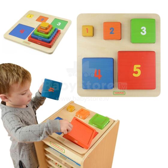 MASTERKIDZ Wooden Pyramid Educational Counting Colors Montessori