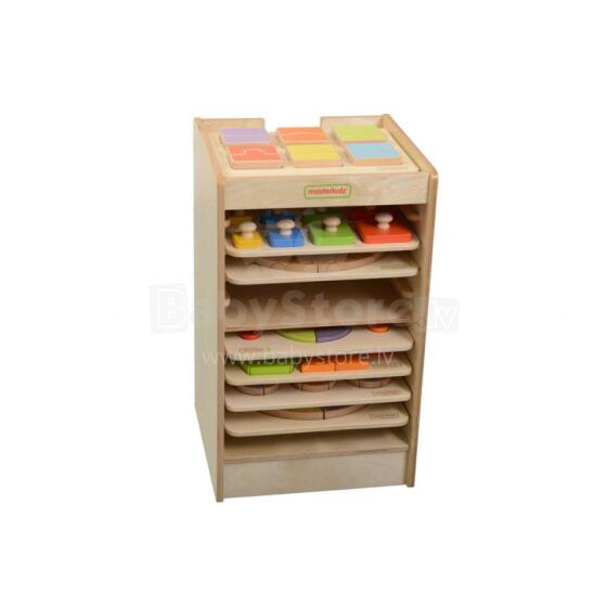 MASTERKIDZ Cabinet for storing educational boards and games 10 pieces Wheels