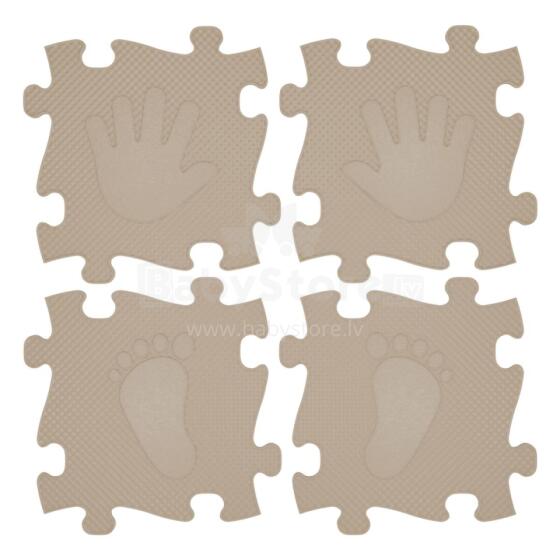 WOOPIE Sensory Mat Orthopedic Puzzle Hands and Feet 16 pcs. - Beige