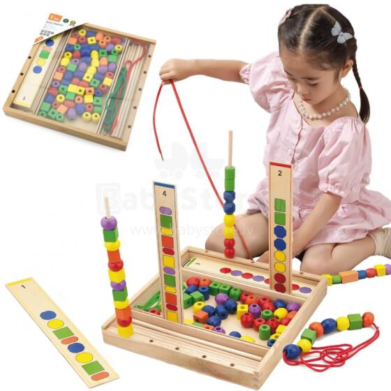 VIGA Wooden Educational Game Logical Beads 104 Pieces Montessori