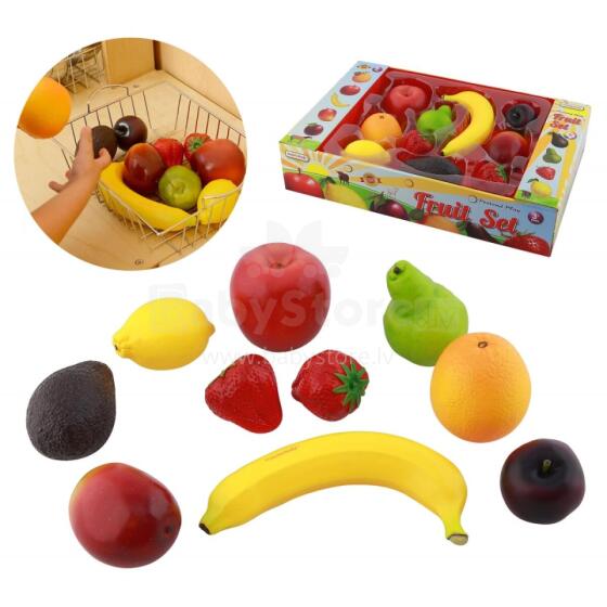 MASTERKIDZ Реалистичный набор для кухни с фруктами 10 предметов