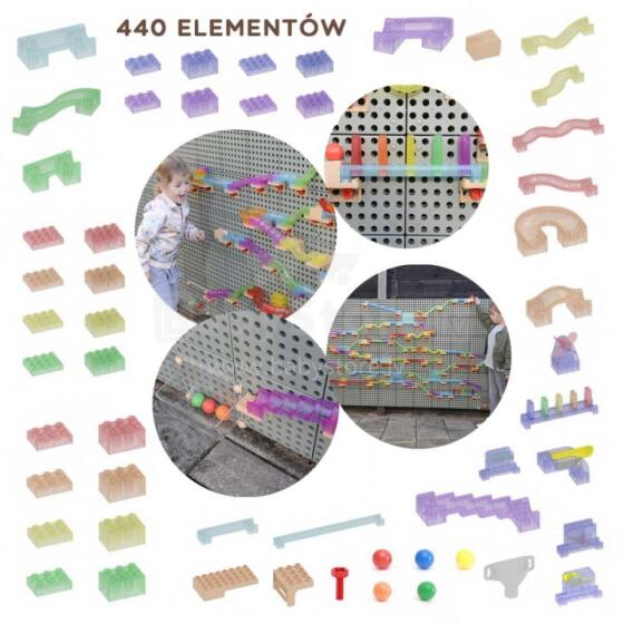 MASTERKIDZ Construction Set Ball Track STEM Board 440 pieces