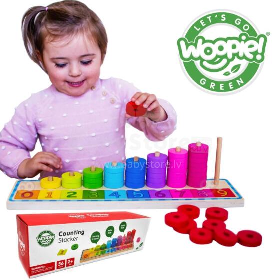 WOOPIE GREEN Монтессори-пазл «Учимся считать и раскрашивать», 56 шт.