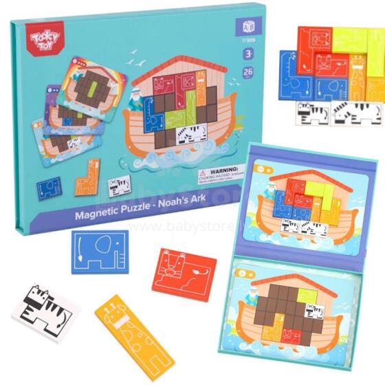 TOOKY TOY Магнитный пазл Монтессори Логическая головоломка Тетрис Ноев ковчег 26 шт.