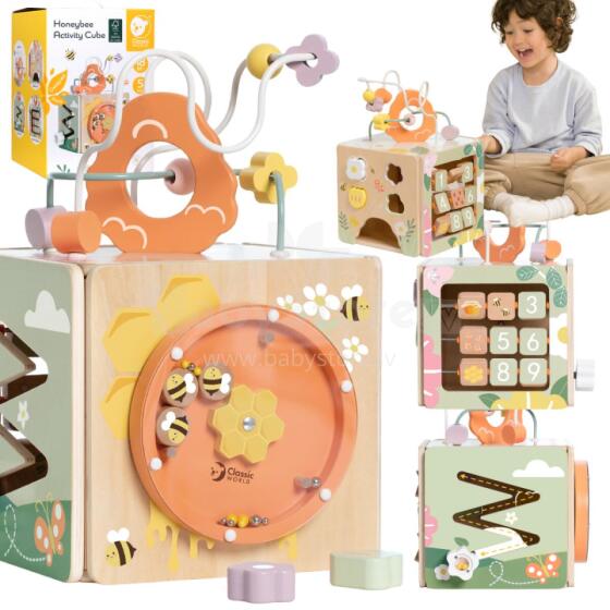 CLASSIC WORLD Wooden Educational Sensory Cube 5in1