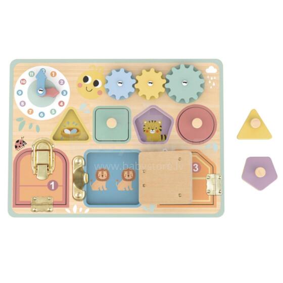 TOOKY TOY Manipulācijas dēlis Slēdzenes Gears Šķirotājs Pulkstenis