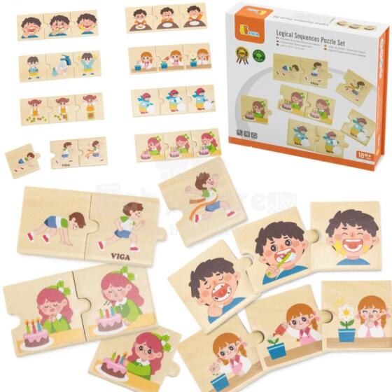 VIGA Wooden Puzzle Matching Activities Kids