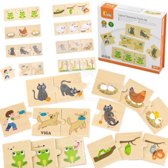 Деревянная головоломка VIGA Match Animal Activities Puzzle