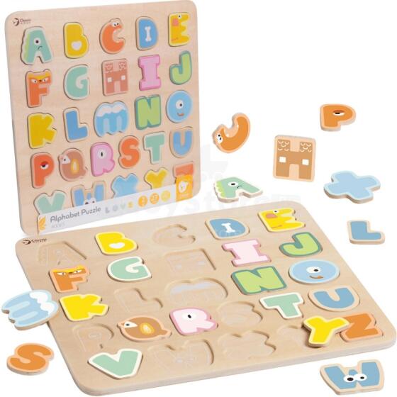 CLASSIC WORLD Wooden Montessori Puzzle Learning the Alphabet Letters Words Puzzle 27 pcs.