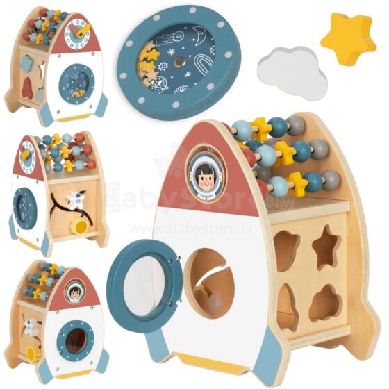 TOOKY TOY Kosmosa raķešu aktivitāšu šķirotāja labirints no koka