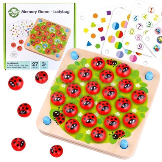 WOOPIE GREEN Memory Wooden Memory Game Educational Puzzle Ladybug