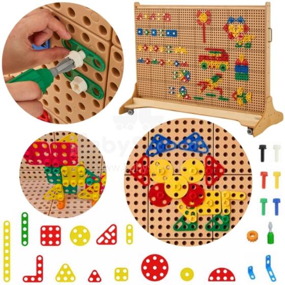 MASTERKIDZ Набор геометрических фигур для настенных панелей STEM 260 шт.
