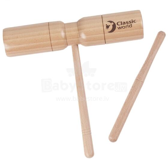 CLASSIC WORLD EDU Percussion Instrument Tone Block with Handle (Acoustic Box)
