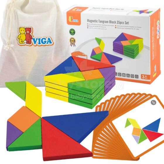 VIGA koka loģikas spēles puzle Tangram FSC sertifikāts