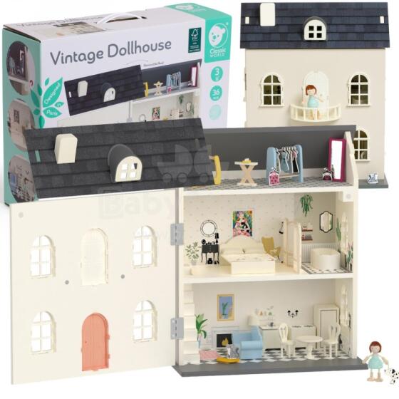 CLASSIC WORLD Wooden Dollhouse Vintage