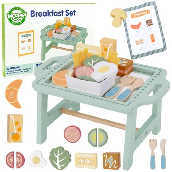 WOOPIE GREEN Набор для завтрака и ресторан - игра-заказ с подносом и аксессуарами