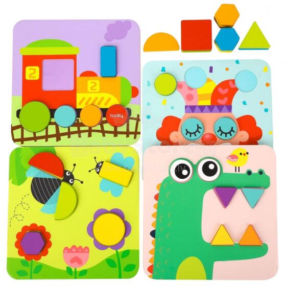 TOOKY TOY Пазл 4 в 1 Пазл Mntessori Blocks