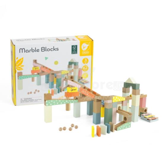 CLASSIC WORLD Koka bumbiņu trase Domino bumbiņu trases klucīši ar šķīvjiem
