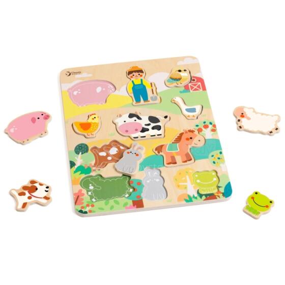 CLASSIC WORLD Wooden Puzzle Match Animals Farm