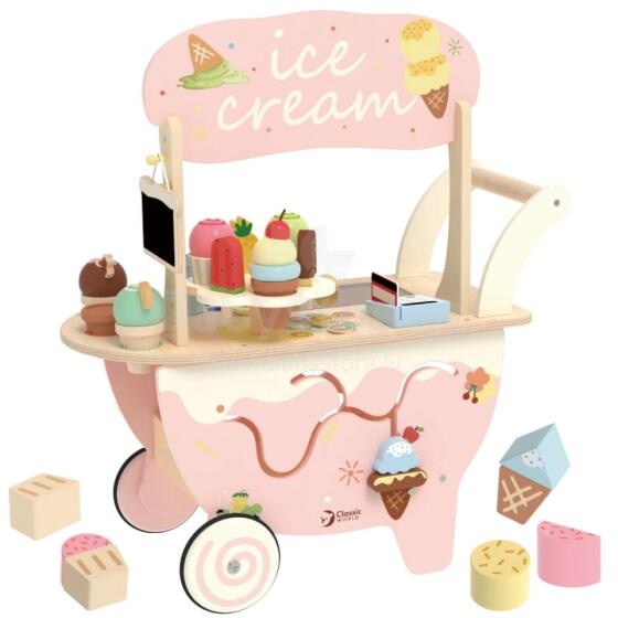 CLASSIC WORLD Wooden Ice Cream Shop 3in1 Trolley 40 pcs.