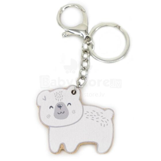 Viga PolarB Art.249949 Wooden Keychain White Bear Keychain