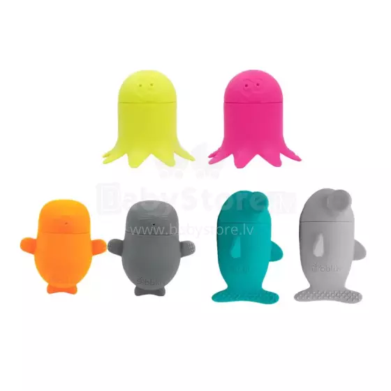 Bbluv Bath Toys Art.250363 Silikona rotaļlieta  vannai ,6 gab