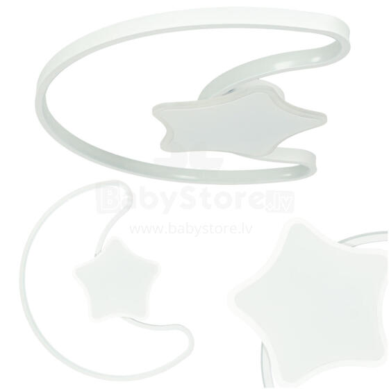 Ikonka Art.KX3175 LED griestu plafona lampa bērnu istabai LUMELA ar regulējamu apgaismojumu + tālvadības pults Mēness balta